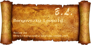Benyovszky Leopold névjegykártya